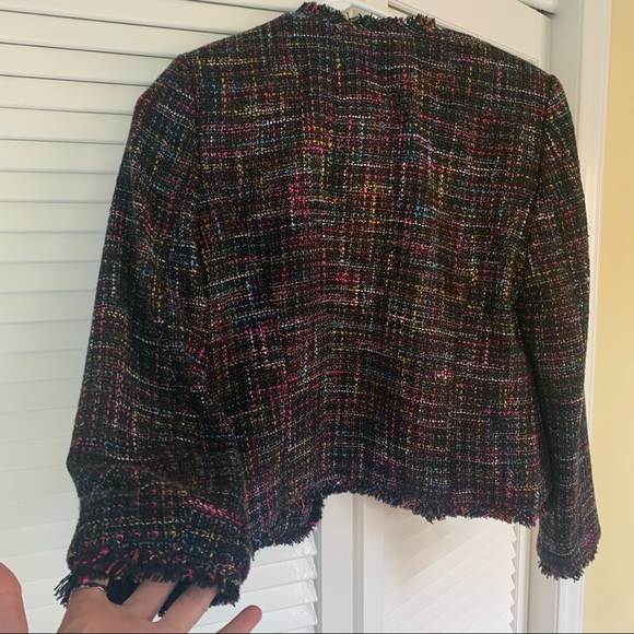 H&M Multicolor Tweed Frayed Edges Blazer 6 - Picture 3 of 12